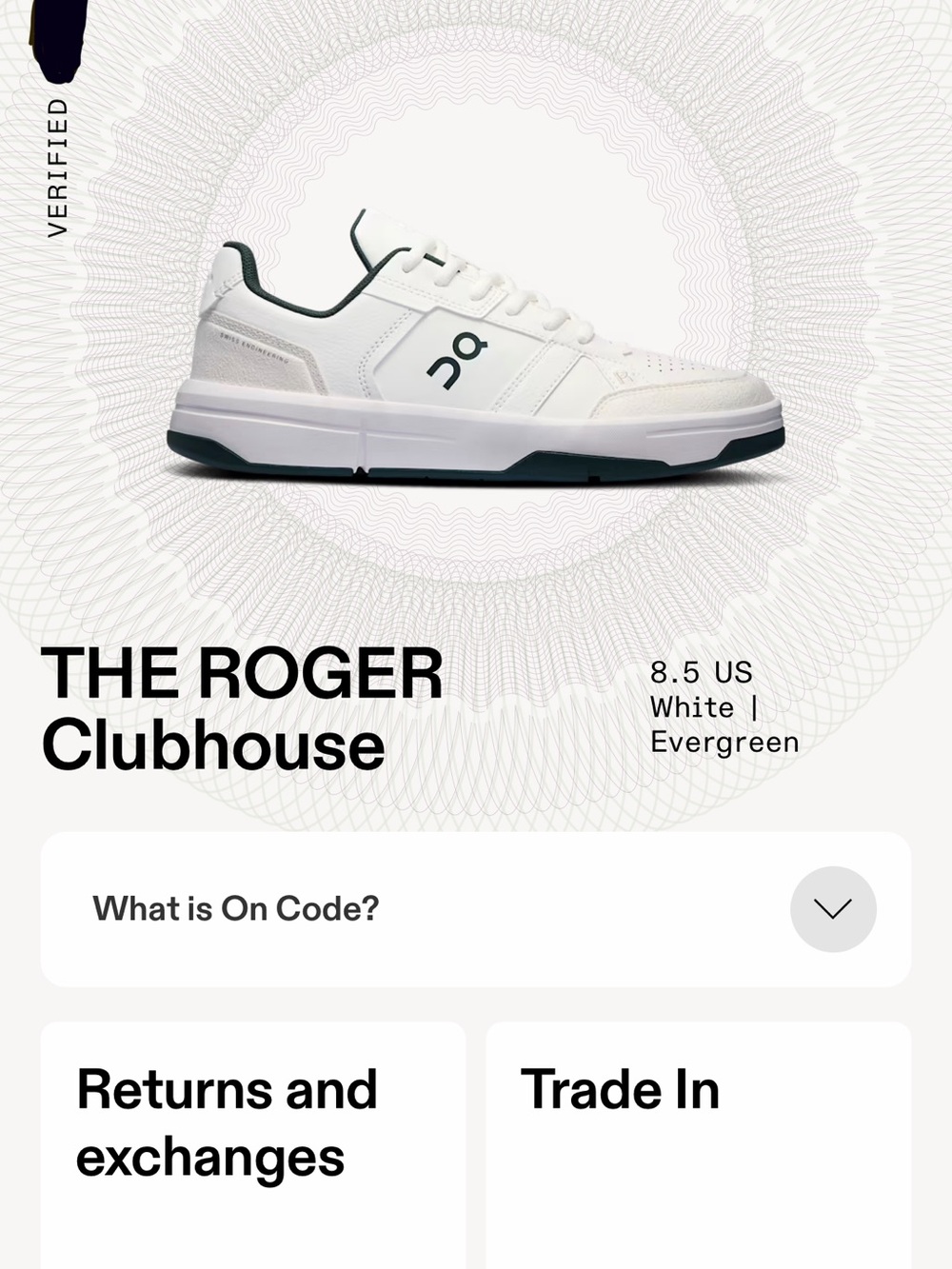 On Running The Roger Clubhouse Sneakers White Evergreen